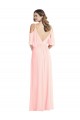 Cheap Cold Shoulder Draped Wrap Maxi Bridesmaid Dress UK