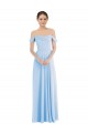 Cheap Off the Shoulder Draped Neckline Maxi Formal Bridesmaid Dress UK