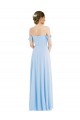 Cheap Off the Shoulder Draped Neckline Maxi Formal Bridesmaid Dress UK