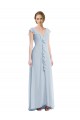 Cheap Ruffle Trimmed V Back Chiffon Maxi Bridesmaid Dress UK