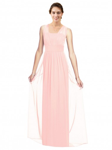 Cheap V-Neck Full Length Chiffon Bridesmaid Dress UK