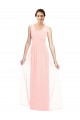 Cheap V-Neck Full Length Chiffon Bridesmaid Dress UK