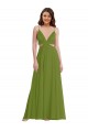 Cheap Ruffled Chiffon Cutout Maxi Bridesmaid Dress UK