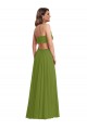Cheap Ruffled Chiffon Cutout Maxi Bridesmaid Dress UK