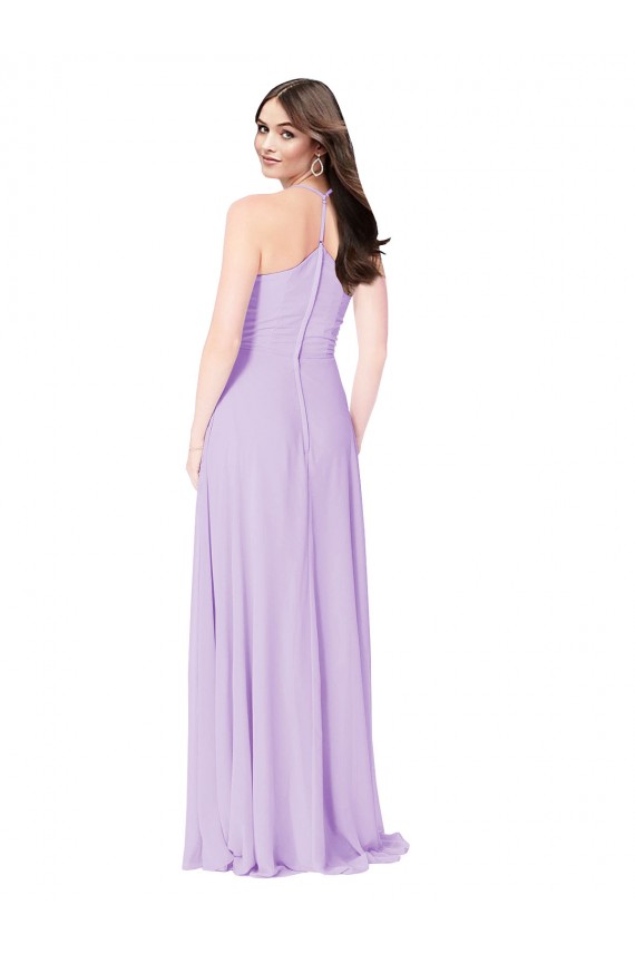 Cheap Chiffon A-Line Bridesmaid Dress with Halter Back UK