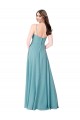 Cheap Draped Empire V-Neck Chiffon Bridesmaid Dress UK