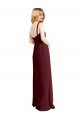 Cheap Square Neckline Soft A-Line Chiffon Bridesmaid Dress with Side Slit UK