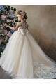 Cheap Champagne Ball Gown Sweetheart Chapel Train Sleeveless Flower Girl Dress UK