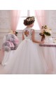 Cheap Ivory Ball Gown High Neck Floor Length Sleeveless Flower Girl Dress UK