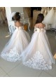 Cheap Ivory Ball Gown Sweetheart Chapel Train Long Sleeve Flower Girl Dress UK