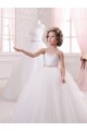 Cheap Ivory Ball Gown Sweetheart Chapel Train Sleeveless Flower Girl Dress UK