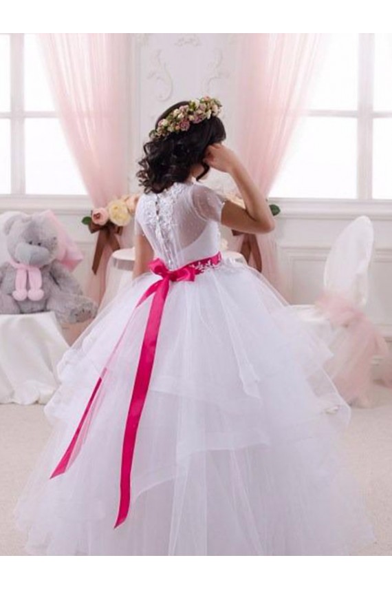 Cheap Ivory Ball Gown Sweetheart Floor Length Flower Girl Dress UK