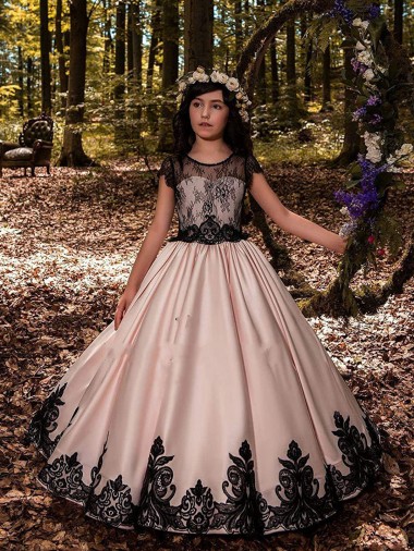 Cheap Ivory Ball Gown Sweetheart Neck Sleeveless Flower Girl Dress UK