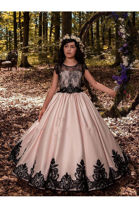 Cheap Ivory Ball Gown Sweetheart Neck Sleeveless Flower Girl Dress UK