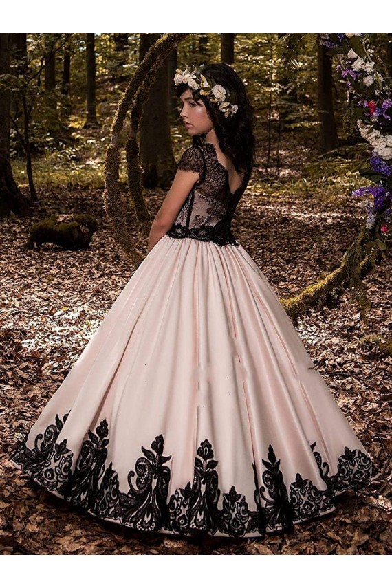 Cheap Ivory Ball Gown Sweetheart Neck Sleeveless Flower Girl Dress UK