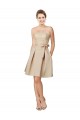 Cheap Short Classic Beaded Lace and Satin Bridesmaid Dress with Matching Satin Tie Sash UK