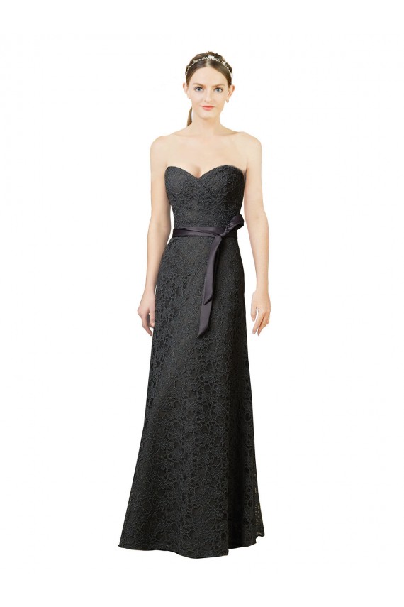 Cheap Strapless Lace Bridesmaid Dress with Sweetheart Neckline UK