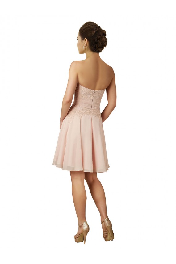 Cheap Lace and Chiffon Bridesmaid Dress / Cocktail Dress with Unique Neckline UK