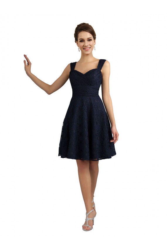 Cheap Lace Bridesmaid Dress / Cocktail Dress with Sweetheart Neckline and Button Back Detail UK