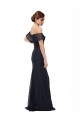 Cheap Off the Shoulder Long Lace Bridesmaid Dress / Prom Dress with Flutter Sleeves UK