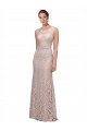Cheap Long Sleeveless All Lace Bridesmaid Dress / Prom Dress with Scoop Neckline UK