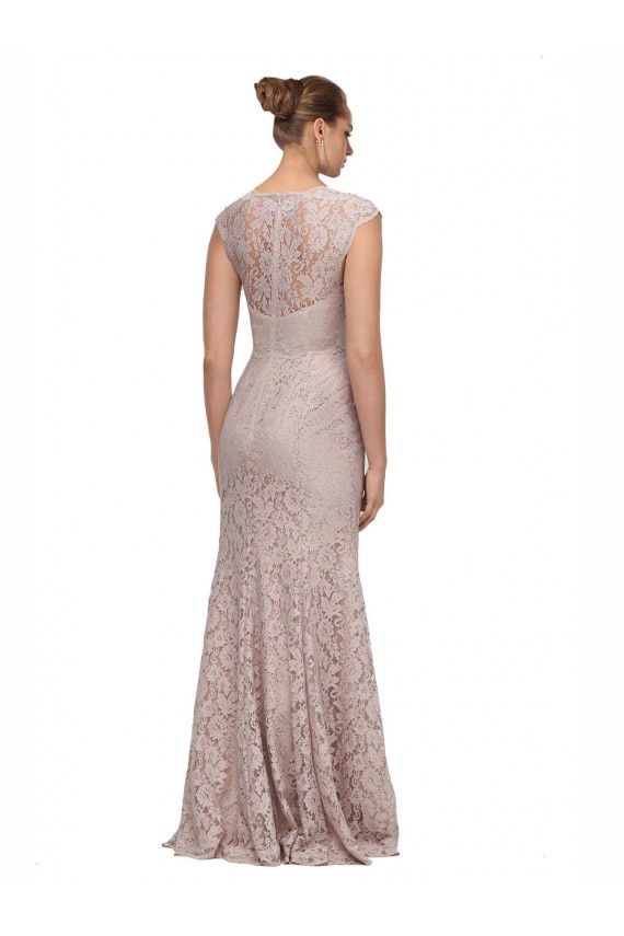 Cheap Sweetheart Neckline Cap Sleeves Lace Bridesmaid Dress / Prom Dress with Twist UK