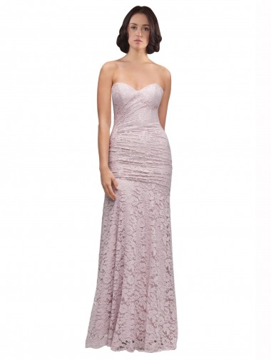 Cheap Floor Length Long Mermaid Lace Bridesmaid Dress / Prom Dress with Low Back UK