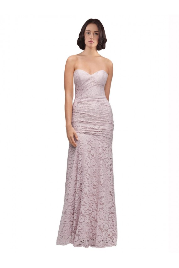 Cheap Floor Length Long Mermaid Lace Bridesmaid Dress / Prom Dress with Low Back UK