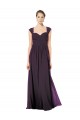 Cheap Long Chiffon Sweetheart Bridesmaid with Lace Straps and Keyhole Back UK