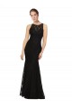 Cheap Fitted Lace Bridesmaids Dress with Jewel Neckline and Open Back UK