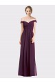 Cheap Sweetheart Long Bridesmaid Dress with Off the Shoulder Cap Sleeve Lace Bodice UK