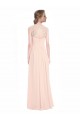 Cheap Sweetheart Chiffon Bridesmaid Dress with Lace Straps and Keyhole Back UK