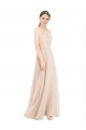 Cheap High Halter Neck Illusion Lace Bridesmaid Dress / Prom Dress with Chiffon Skirt and Keyhole Back UK