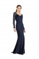 Cheap Illusion Long Sleeves Lace Bridesmaid Dress / Prom Dress with Sheer Keyhole Back UK