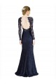 Cheap Illusion Long Sleeves Lace Bridesmaid Dress / Prom Dress with Sheer Keyhole Back UK