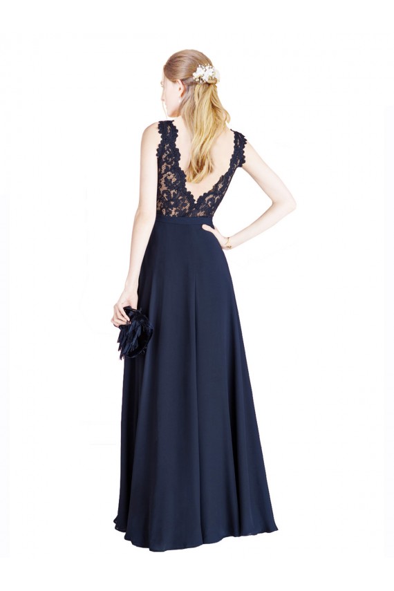 Cheap Bateaux Neckline A-Line Lace Bridesmaid Dress / Prom Dress with Top Nude Layer UK
