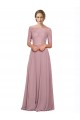 Cheap Off the Shoulder Lace Crop Top A-Line Chiffon Bridesmaid Dress / Prom Dress UK