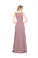 Cheap Long A-Line Chiffon Bridesmaid Dress / Prom Dress with Sleeveless Lace Crop Top UK