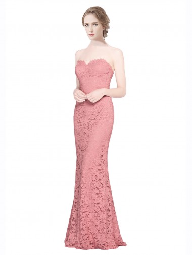 Cheap Fitted Sweetheart Mermaid Lace Bridesmaid Dress / Prom Dress UK