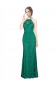 Cheap High Illusion Halter Neck Long Lace Bridesmaid Dress / Prom Dress UK