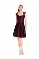 Cheap Short Knee Length Lace Cocktail Bridesmaid Dress with Square Neck UK