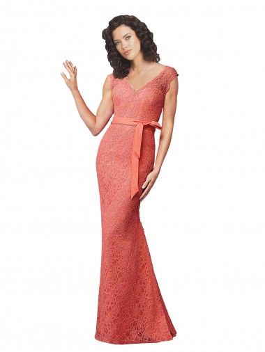 Cheap Mermaid Long V-Neck Lace Bridesmaid Dress with Open Back UK