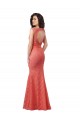 Cheap Mermaid Long V-Neck Lace Bridesmaid Dress with Open Back UK