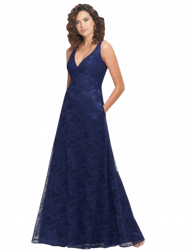 Cheap Chantilly Lace V-Neck Bridesmaid Dress UK