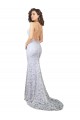 Cheap Mermaid Fitted High Neck Low Back Fishtail Wedding Dress UK