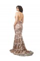Cheap Fishtail Shaped V-Neck Embroidered Foral Lace Wedding Dress UK