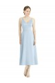 Cheap Short Tea Length V-Neck Satin Bridesmaid Dress UK