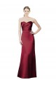 Cheap Strapless Satin Bridesmaid Dress with Asymmetrical Draped Bodice UK