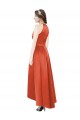 Cheap Full Length Halter Satin Bridesmaid Dress with Hi-Low Hem Detail UK