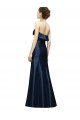 Cheap Long Strapless Satin Bridesmaid Dress with Pleated Cuff Neckline UK